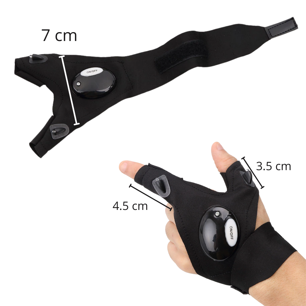 Set of LED gloves with waterproof lights