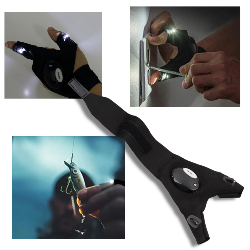 Set of LED gloves with waterproof lights