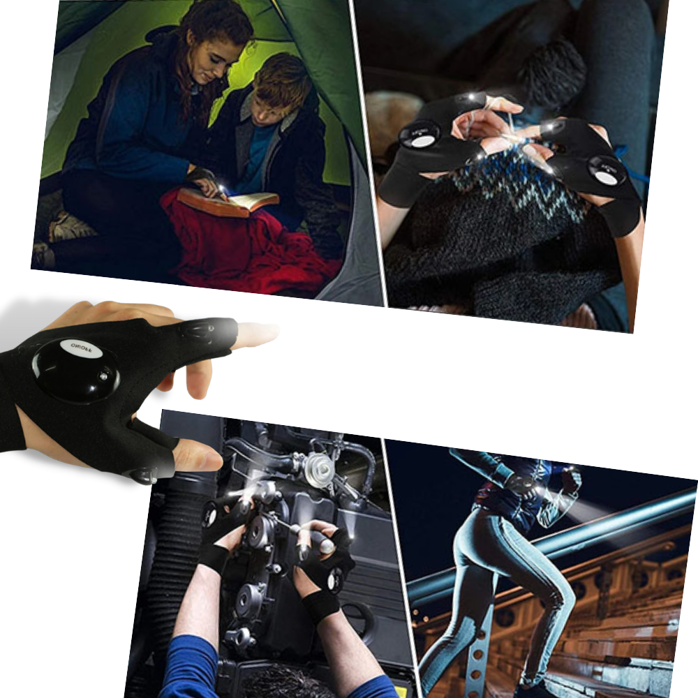 Set of LED gloves with waterproof lights