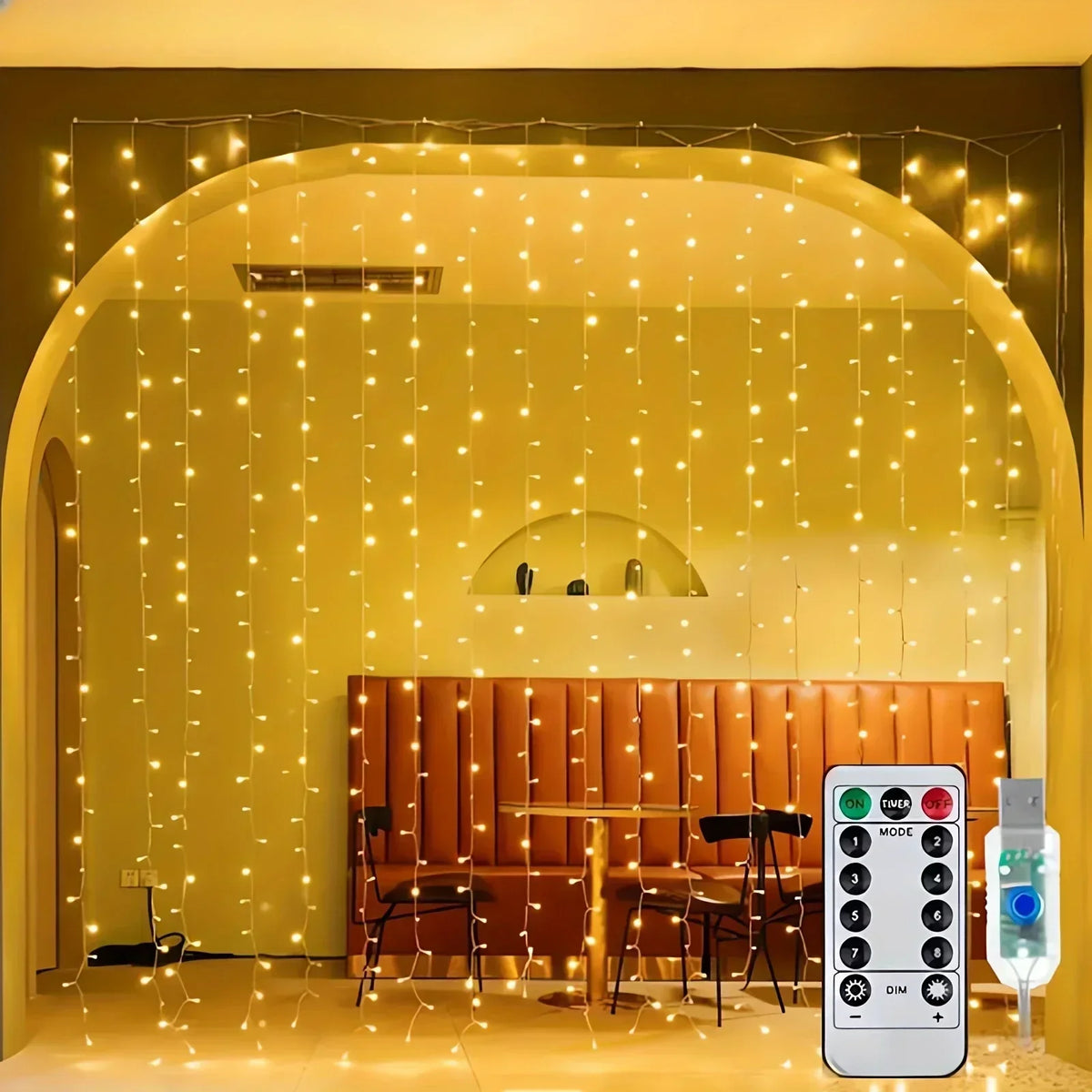 LED String Lights with Remote Control | USB Curtain Lights