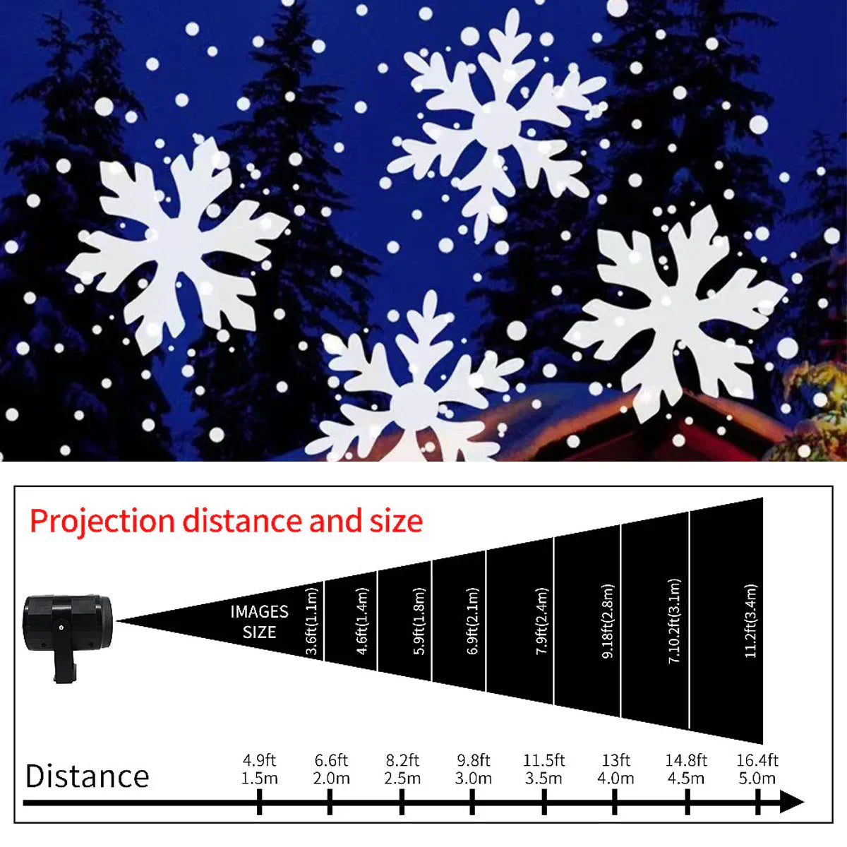 LumiFlake LED Sneeuwvlok Projector – Magische Kerstverlichting met USB-Aansluiting, Weerbestendig voor Binnen & Buiten