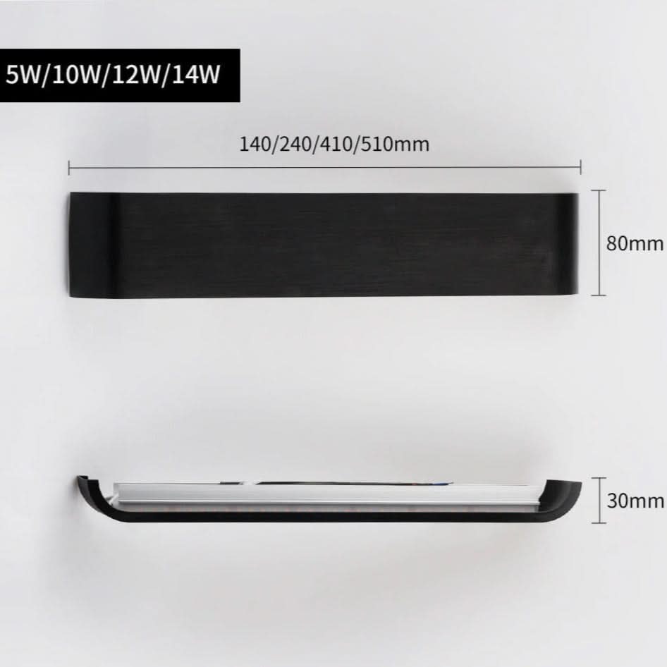 Contemporary LED Wall Lamp – Sleek Black Aluminum Light