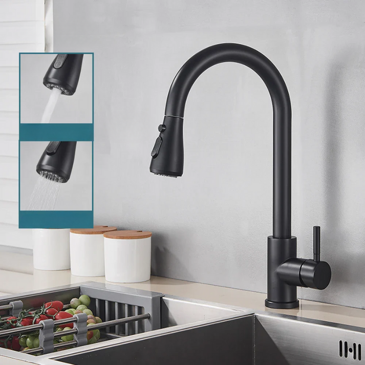 Modern Single-Handle Faucet with Pull-Out Spray