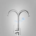 Chrome faucet with single lever mixer – High-quality faucet for sinks, easy to clean, durable and simple installation for modern kitchens