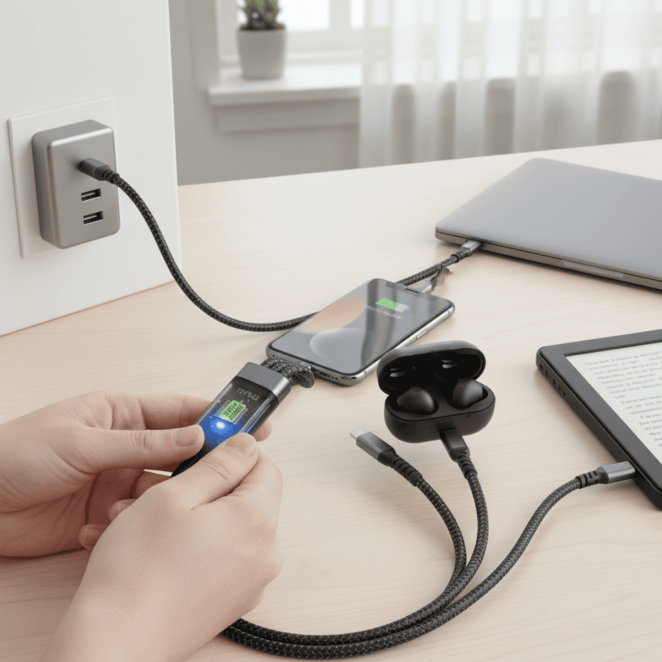 3-in-1 Super-Fast Charging Cable with Luminous Design