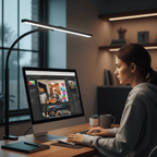 Flexible gooseneck LED desk lamp for office & home