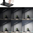 LED desk lamp with wireless charging and adjustable brightness
