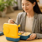 Stainless Steel Lunchbox with Leak-Proof Lid and 3-Compartment Divider System