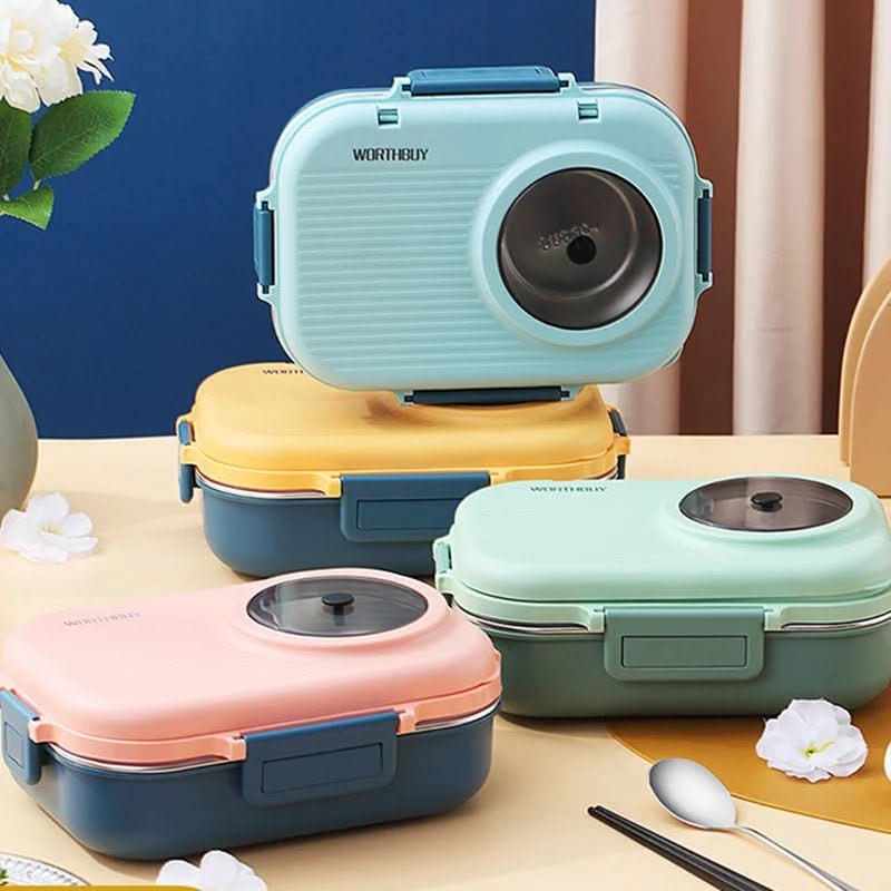Stainless Steel Lunch Box with Insulation for Fresh & Organized Meals
