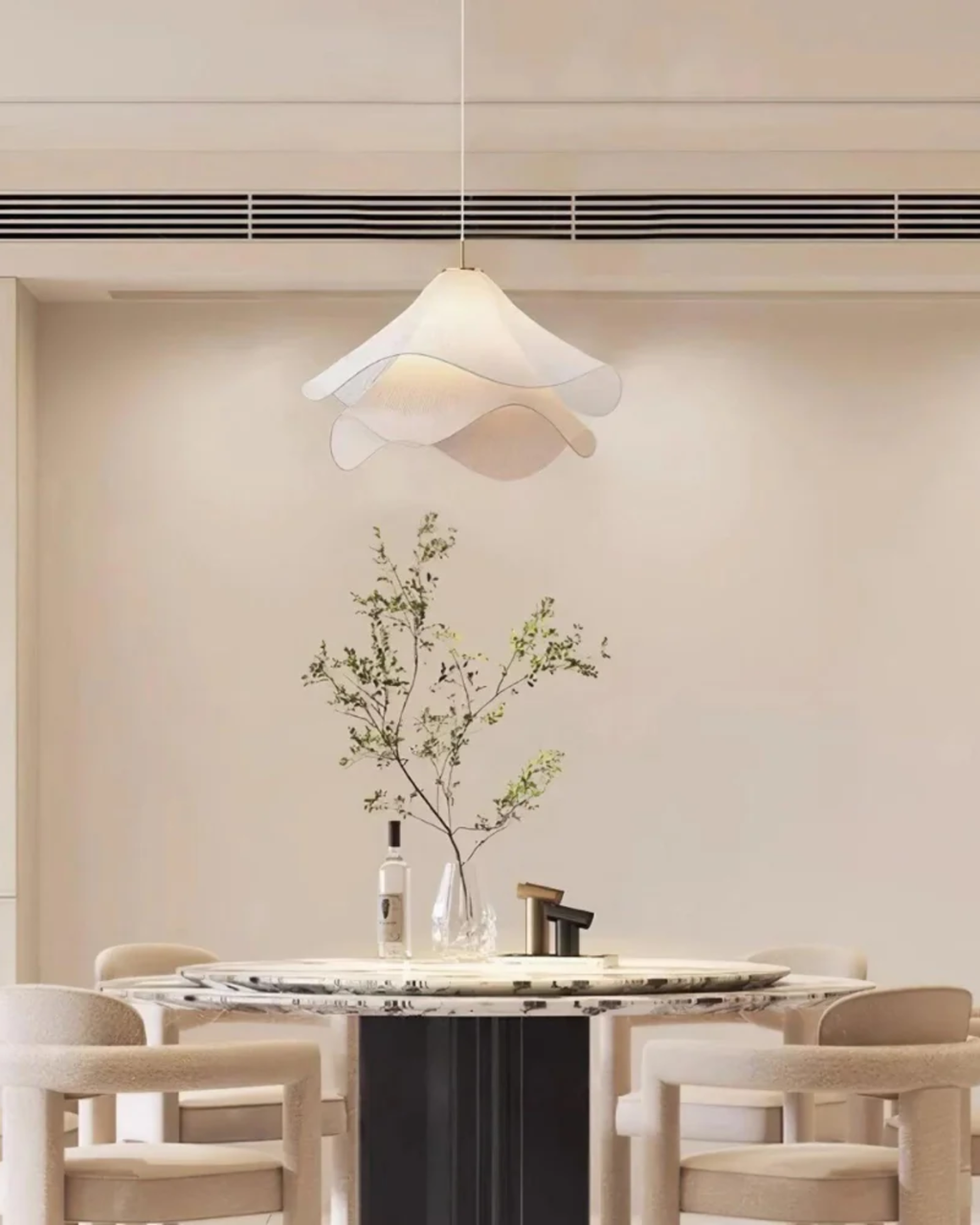 Ceiling Lamp with Floral Pattern and Elegant Finish