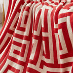Labyrinthine Geometric Jacquard Throw Blanket