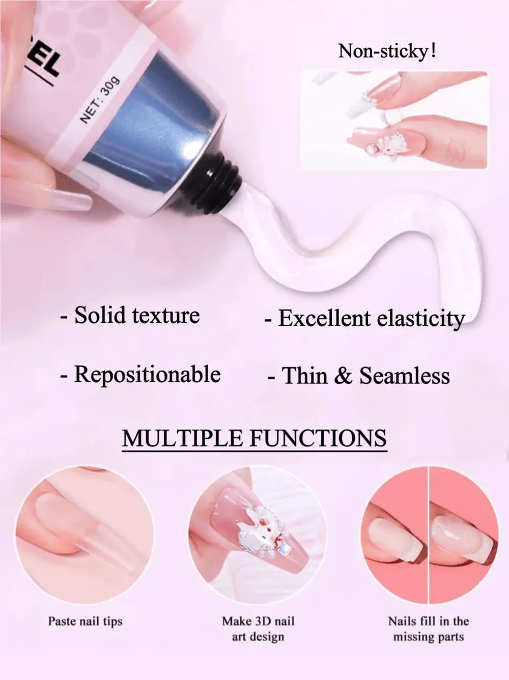 Long-lasting gel nail polish with quick-drying, durable formula