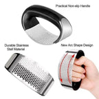 Durable garlic press made of stainless steel for effortless crushing
