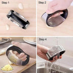 Durable garlic press made of stainless steel for effortless crushing