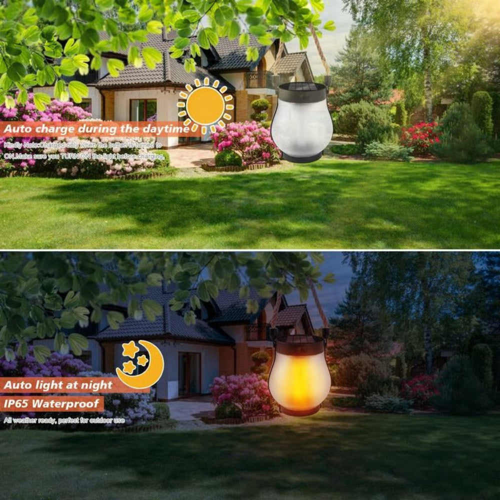 Centerpieces Solar Light Waterproof Lantern Flickering Garden Lamp