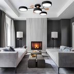 Contemporary Round Iron LED Chandelier | Energy-Efficient. Stylish Lighting for Living Rooms. Dining Areas & Entryways