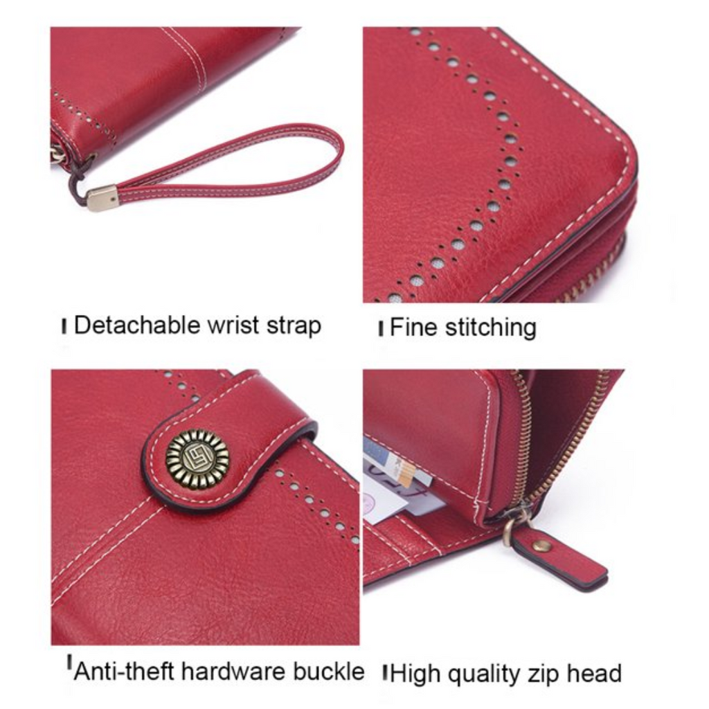 Stylish Leather Wallet with Wristband
