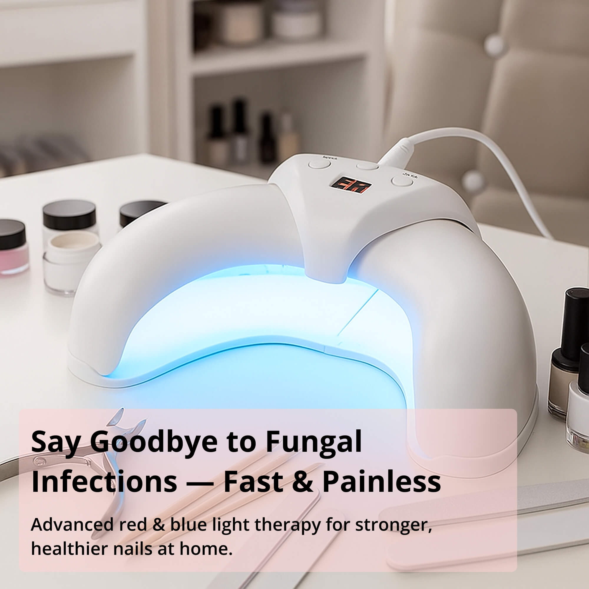 Laser Nail Fungus Removal Device | Advanced Home Treatment with Red & Blue Light for Healthy Nails