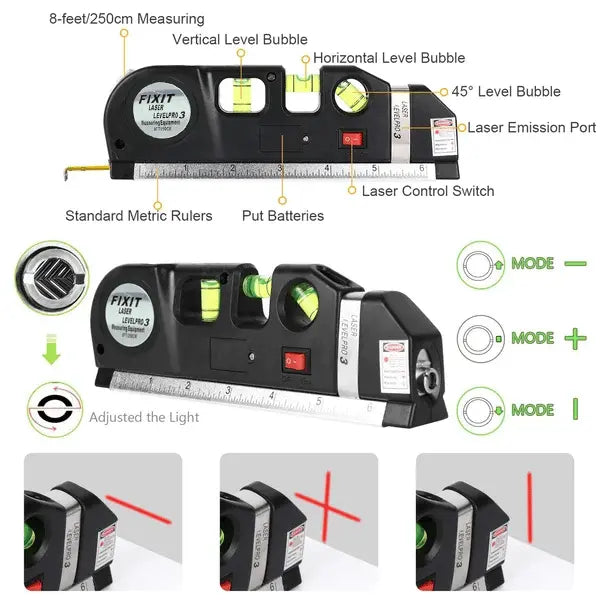Laser tool for precise measurements and alignments