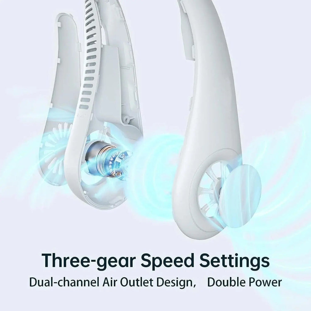Silent Neck Fan – Hands-free, safe & ideal for summer activities