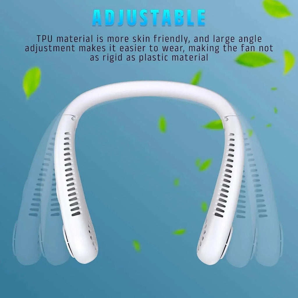 Silent Neck Fan – Hands-free, safe & ideal for summer activities