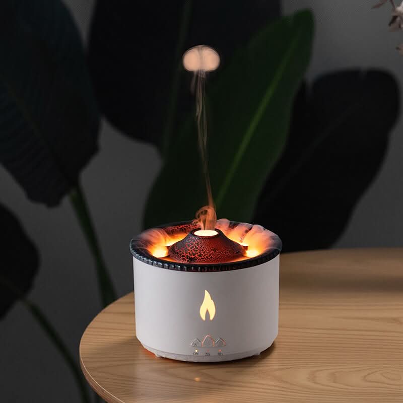 Aroma humidifier with flame effect & night light for relaxation & room fragrance