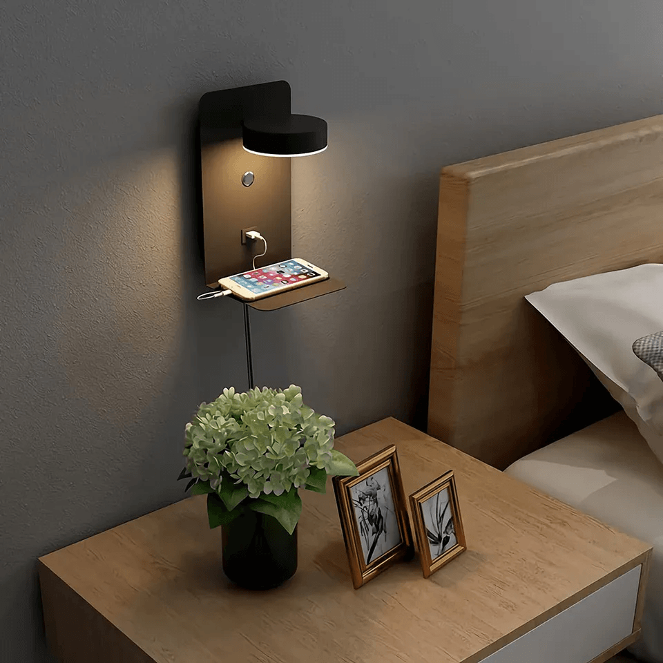 BrightSpot Night Lamp with Charger – 330° Rotating LED Desk Light with USB-C Charging Dock