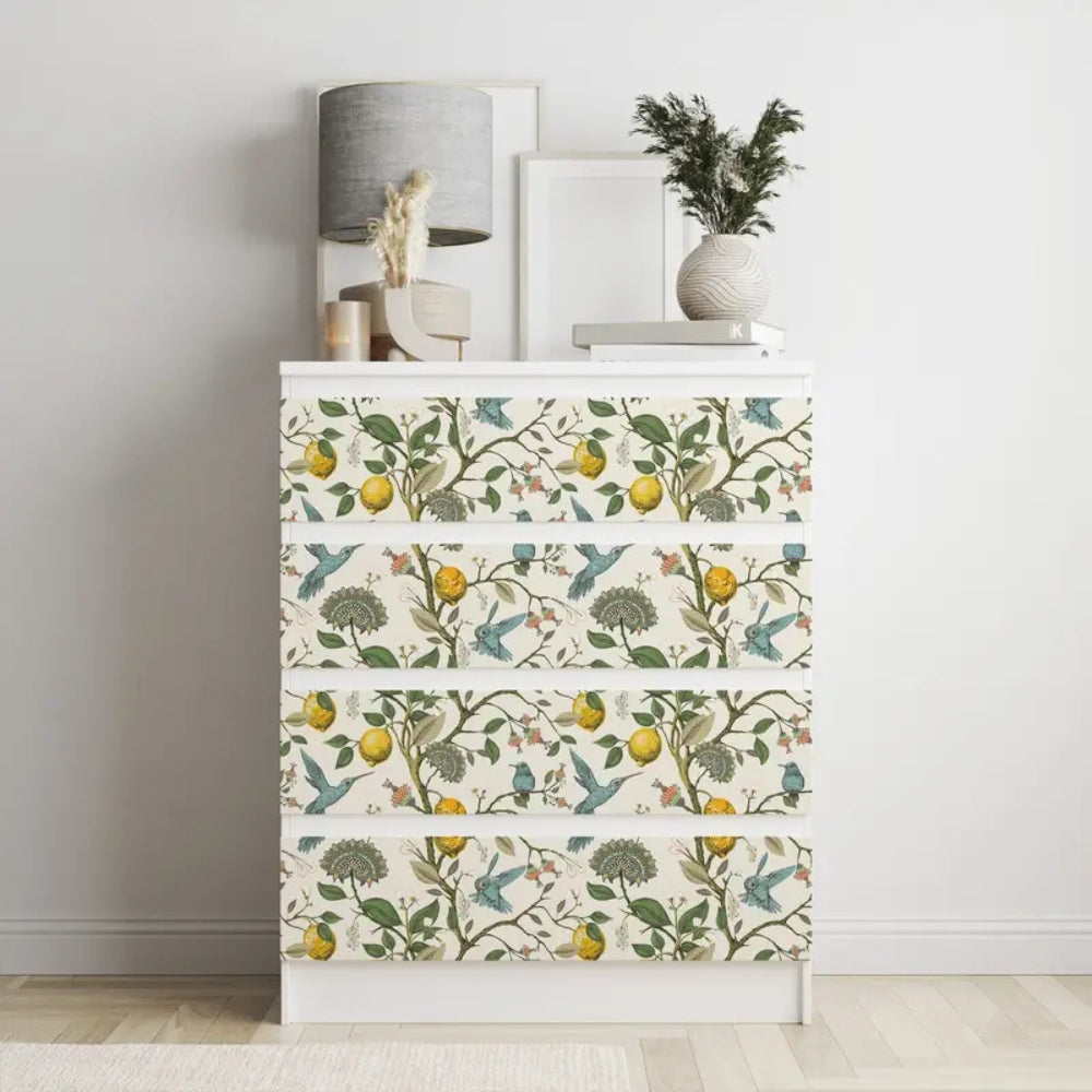 Lemon Bluebird PVC Adhesive Wallpaper