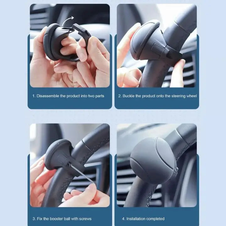 Steering Wheel Booster with Ball Joint – One-Handed Control While Driving
