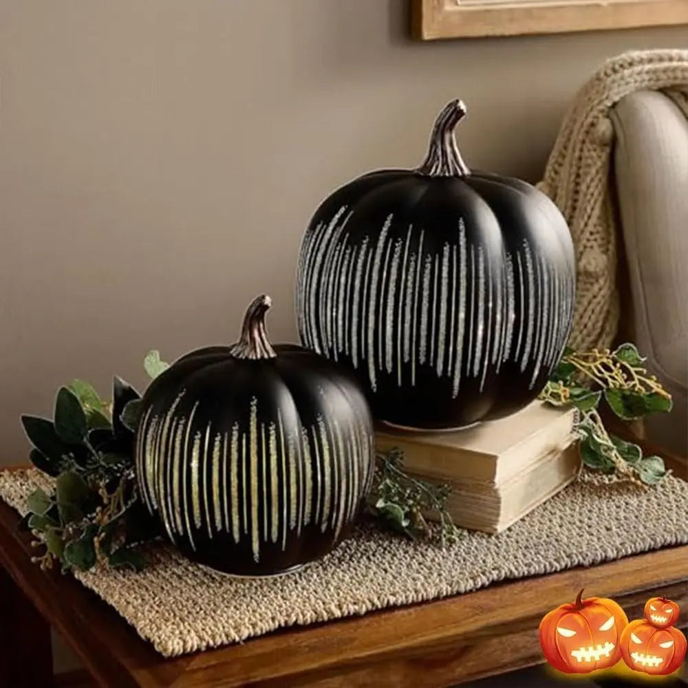 Illuminated Pumpkins with Star Light – Decorative Autumn Accent with Timer