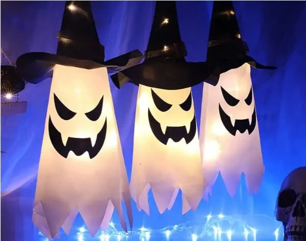 Glowing Witch Hat – LED Halloween Decoration for Outdoor Use with Flashing Modes