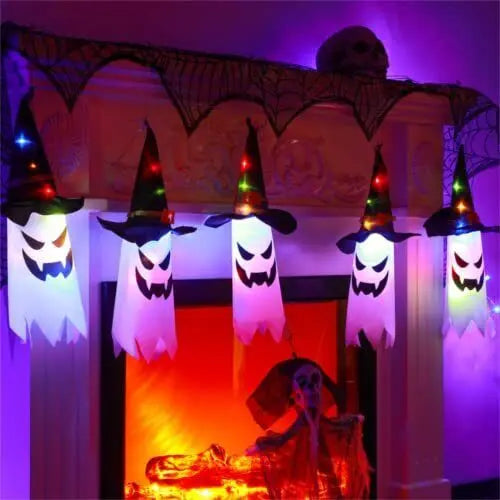 Glowing Witch Hat – LED Halloween Decoration for Outdoor Use with Flashing Modes