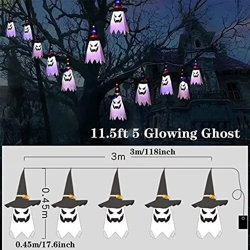 Glowing Witch Hat – LED Halloween Decoration for Outdoor Use with Flashing Modes