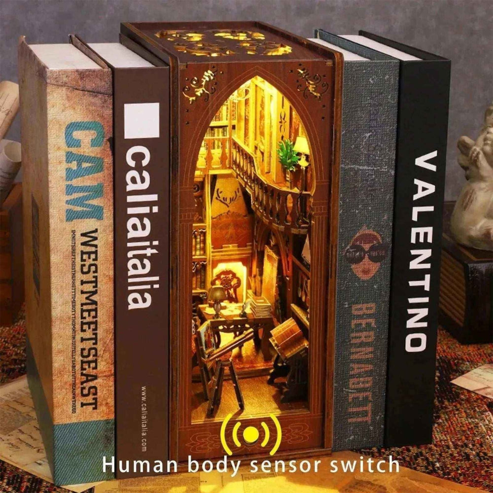 Library of Books DIY Book Nook Kit with Music Box