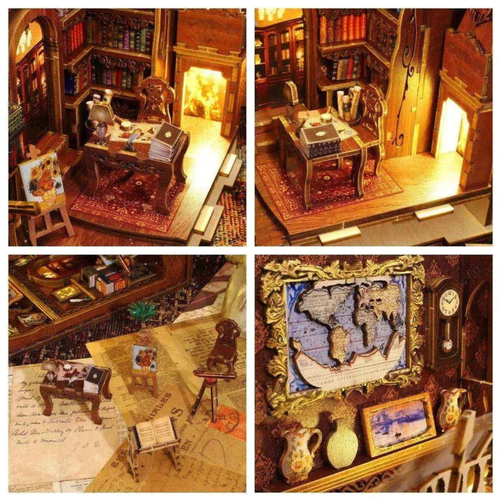 Library of Books DIY Book Nook Kit with Music Box