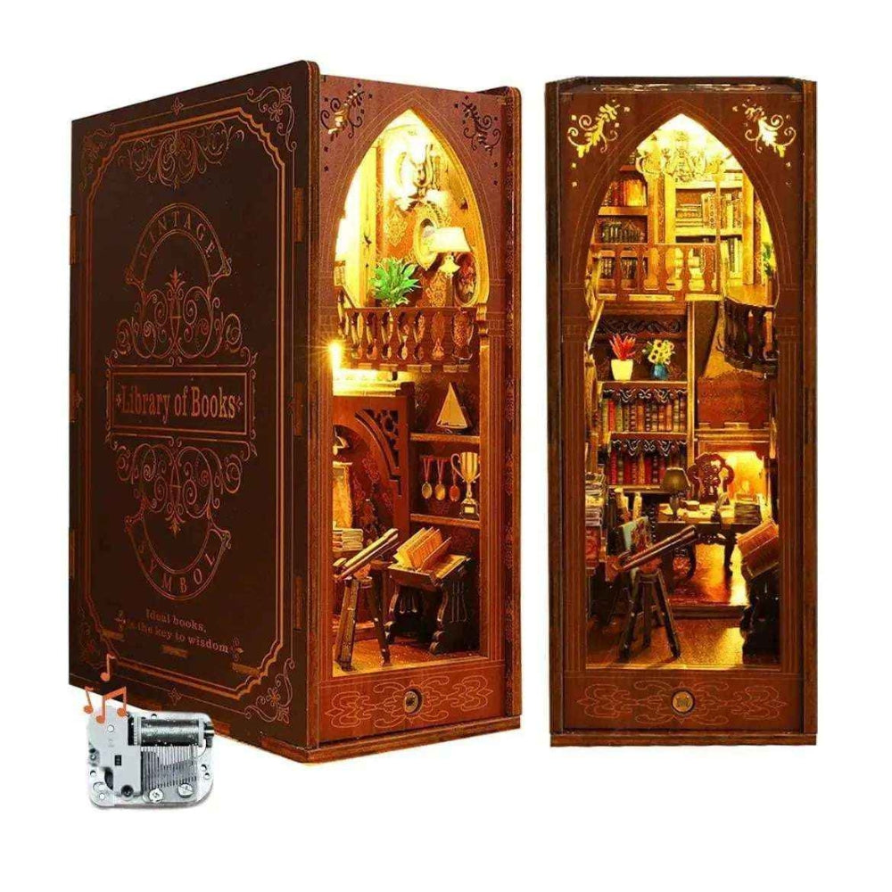 Library of Books DIY Book Nook Kit with Music Box