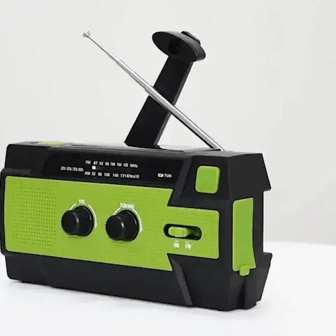 All-In-One Emergency Radio | 4000mAh Battery, Solar & Hand Crank Charging for Outdoor Adventures and Emergency Preparedness