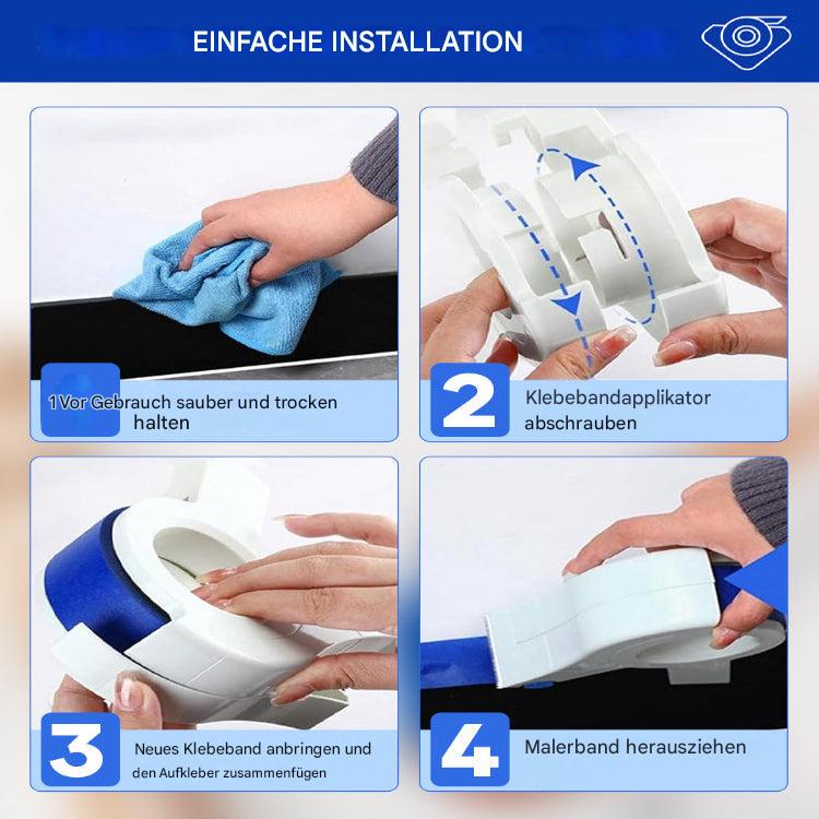Paint Tape Applicator For Clean Paint Edges With Cutter And Rollers