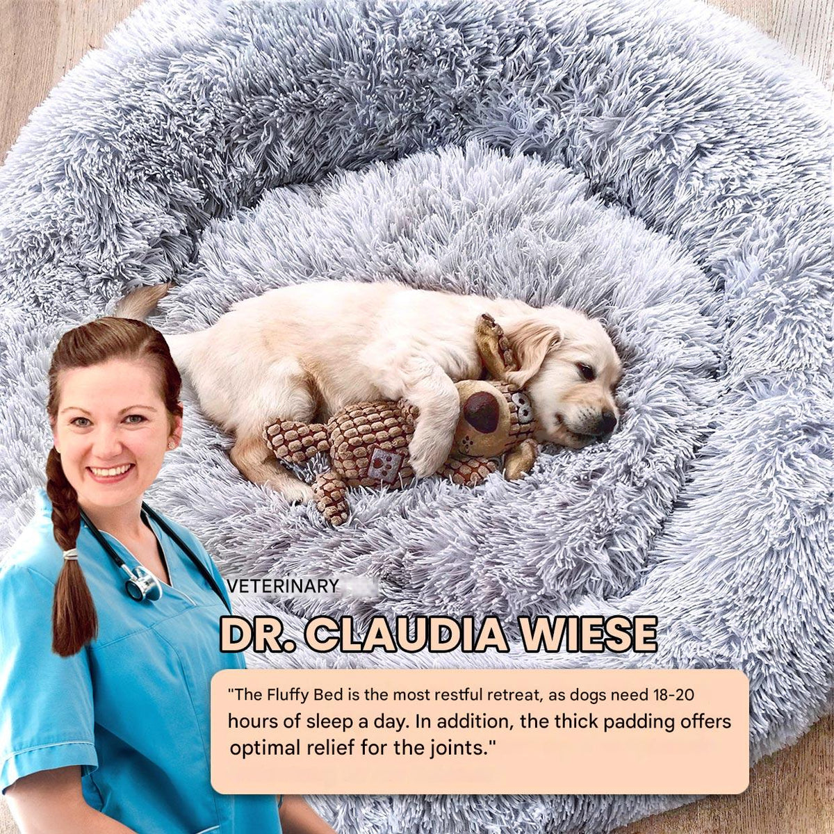 FluffyNest Comfort Dog Bed – Orthopedic Plush Sleeping Cushion for Dogs