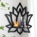 LotusCrystal Crystal Corner – Elegant Wood Design with Spiritual Meaning – 23x29 cm