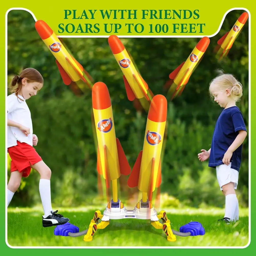 Air-operated double rocket launcher for children