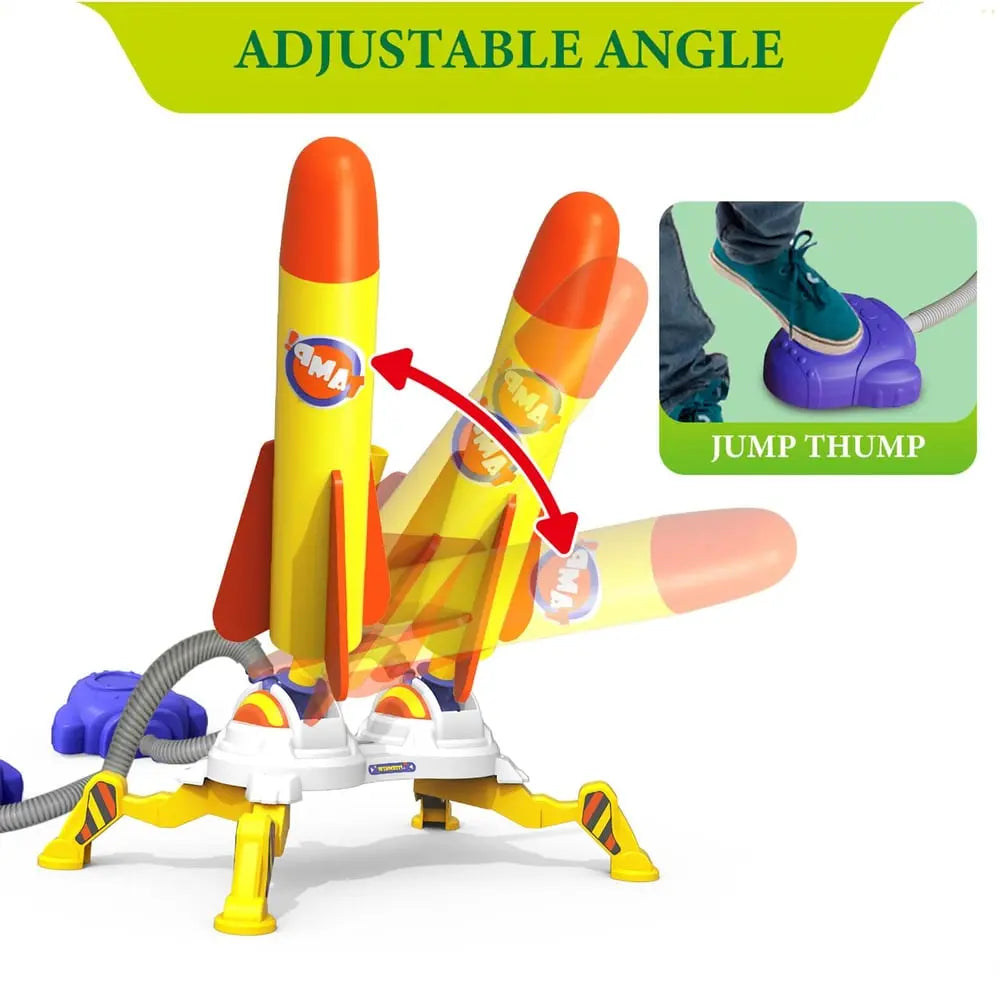Air-operated double rocket launcher for children