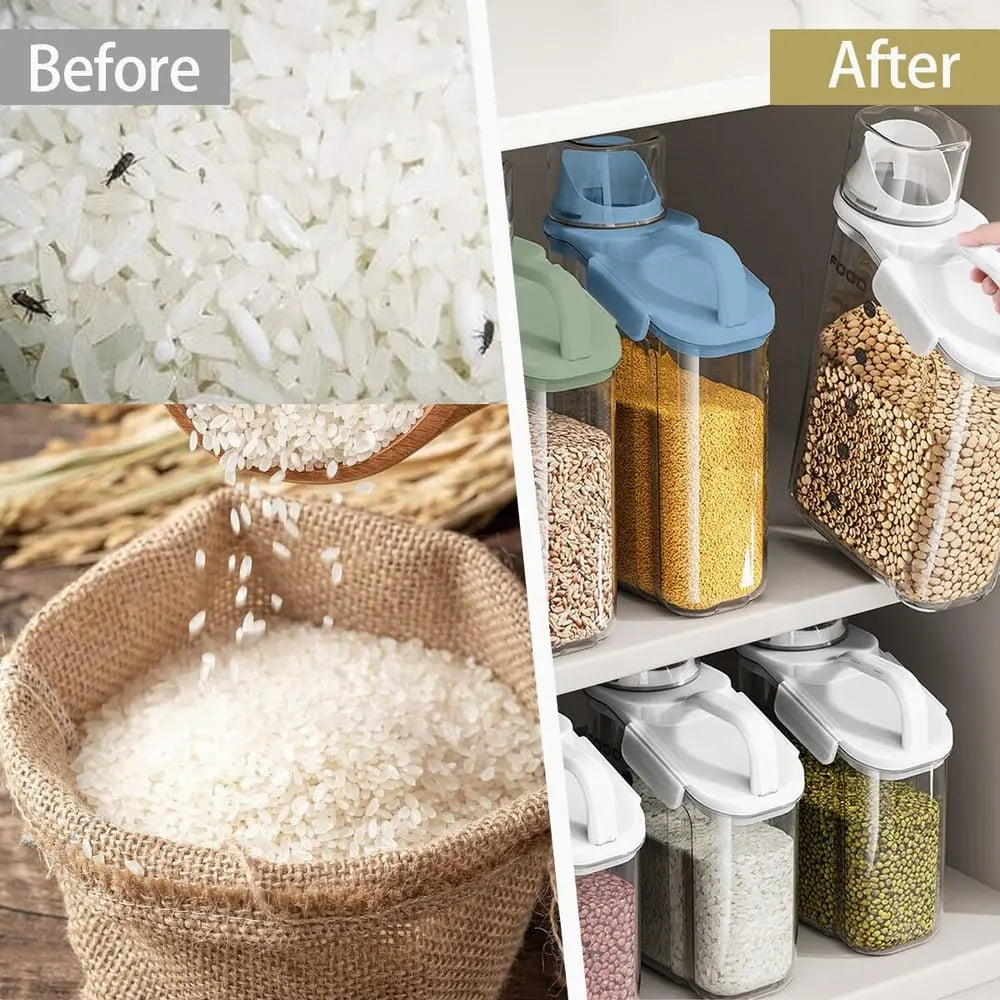 Airtight storage container with measuring cup – fresh & tidy