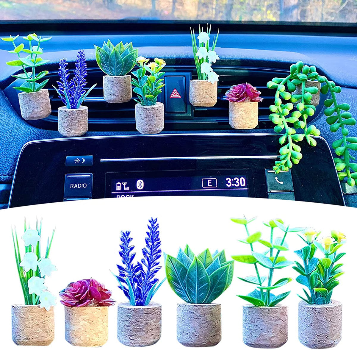 Ventilation Clip with Fragrance Set — Fresh Car Accessory made of Cork