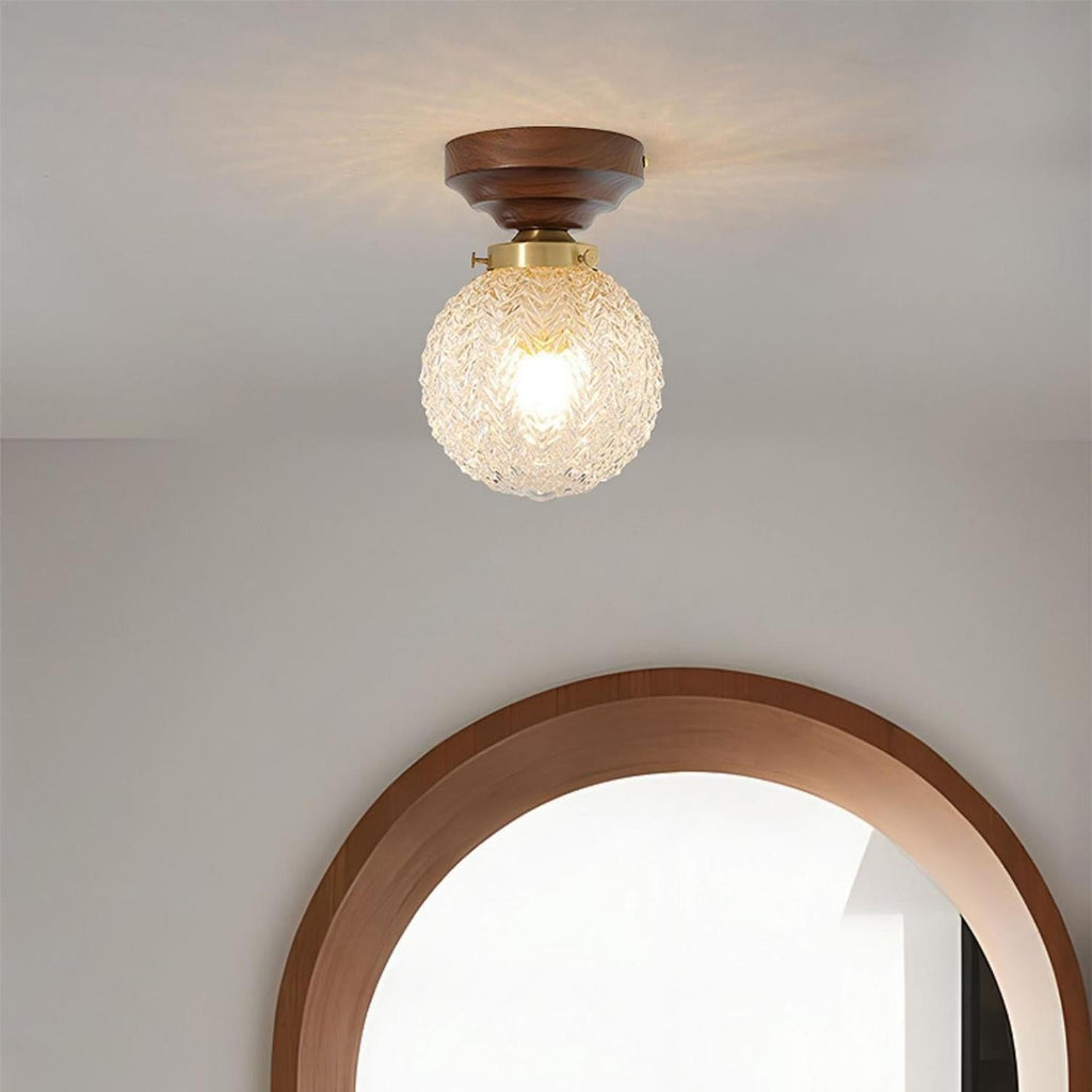 Retro Crystal Glass Ceiling Lamp