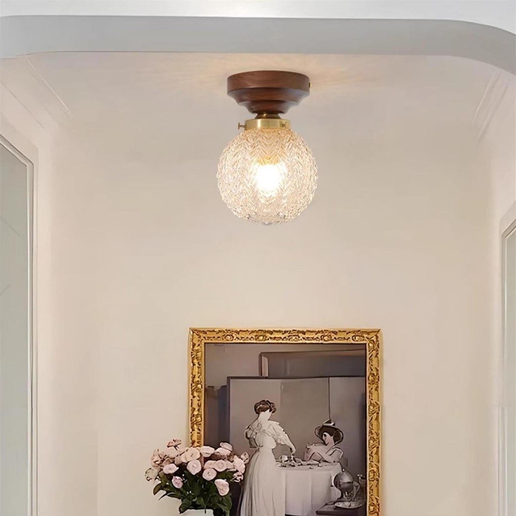 Retro Crystal Glass Ceiling Lamp