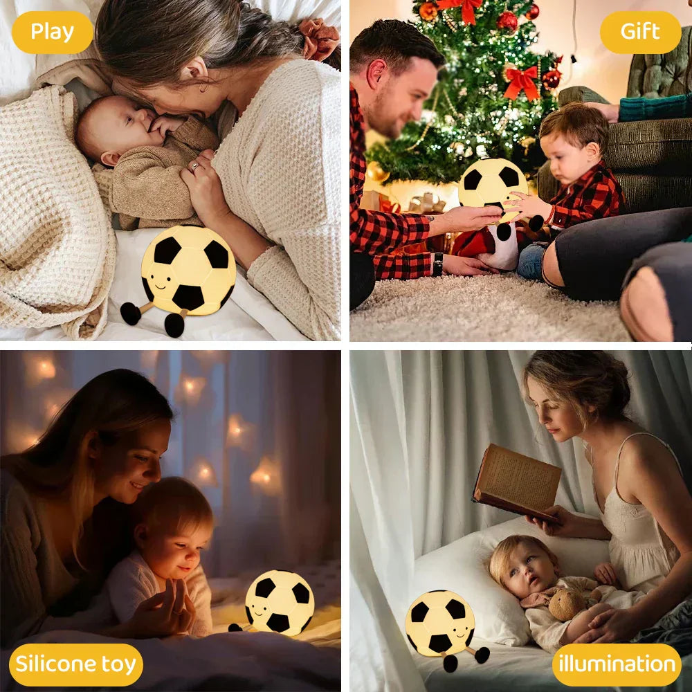 LumoKick – Rechargeable Silicone Football Night Light with 3 Brightness Levels