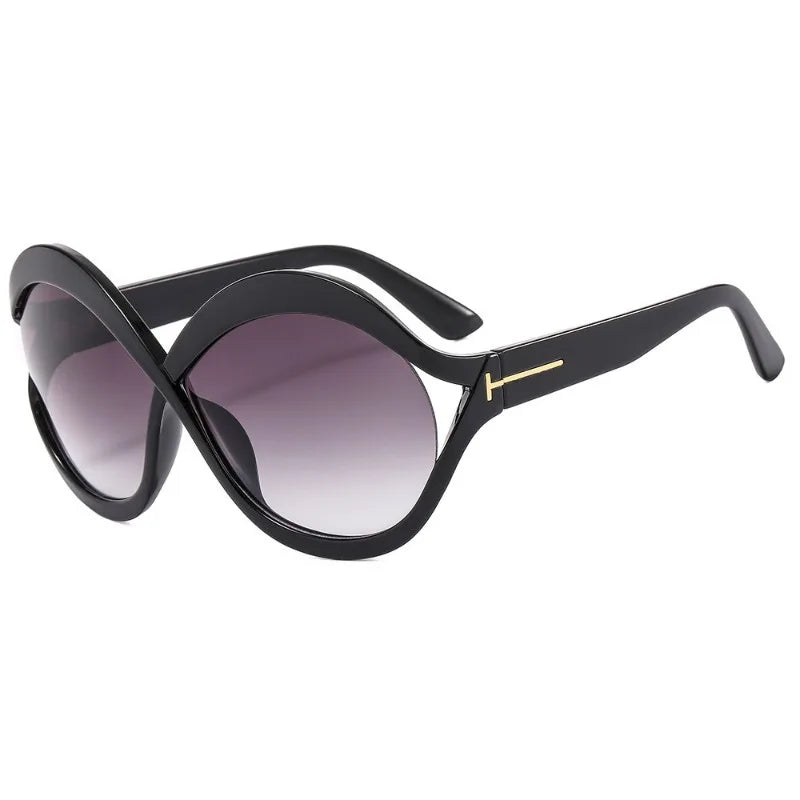 Oversized Sunglasses with UV400 Protection - Round Shape, Trendy and Lightweight