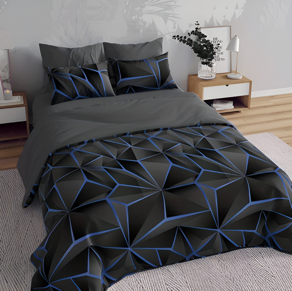 CLOUDLUX - Fluffy 3D-printed check bedding set