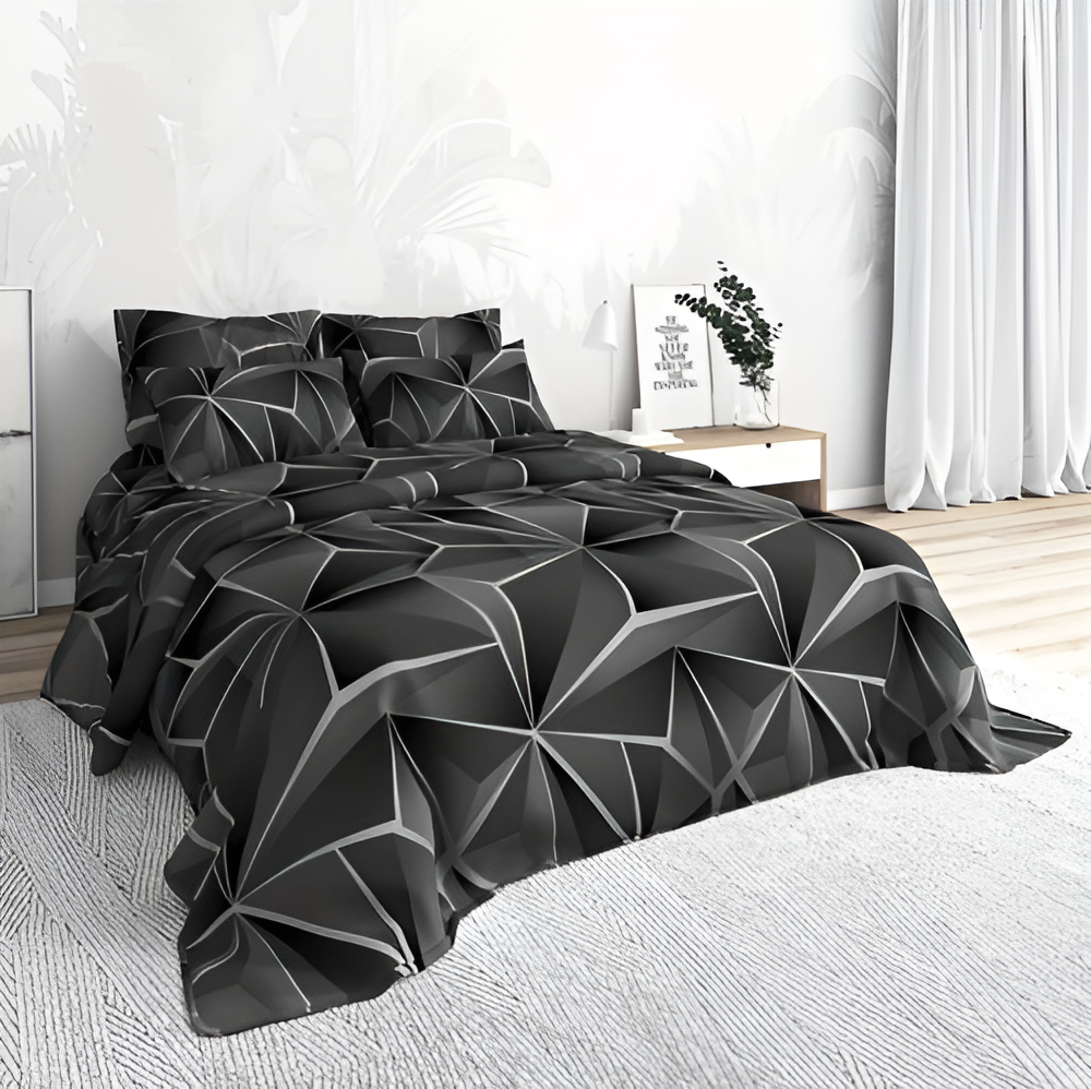CLOUDLUX - Fluffy 3D-printed check bedding set